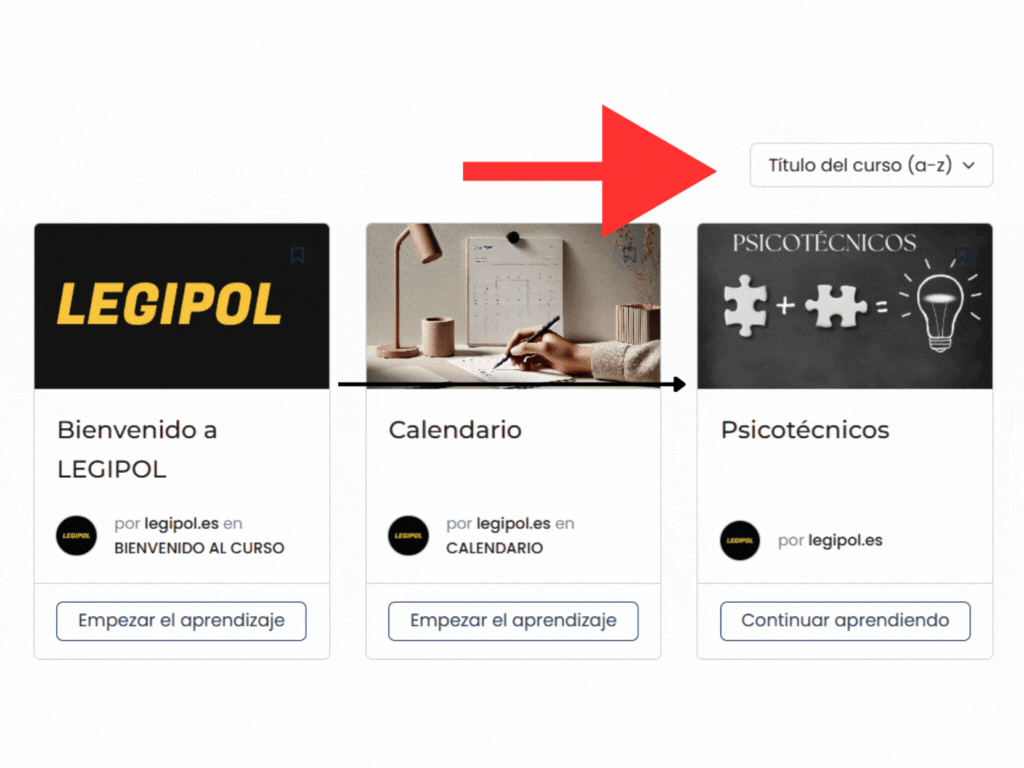 Plataforma Aprendizaje Legipol Cursos Psicotécnicos, Planificación Y Bienvenida Online.